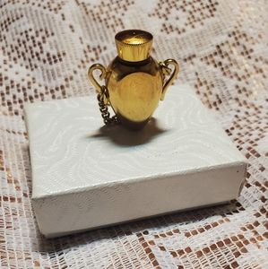 Vintage 1970s MONET Gold Plate Perfume Bottle Necklace Pendant Charm